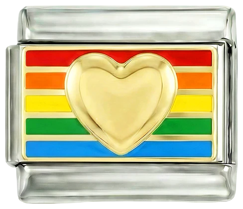 Flaga LGBTQ+, Złote Serce, na Srebrnym